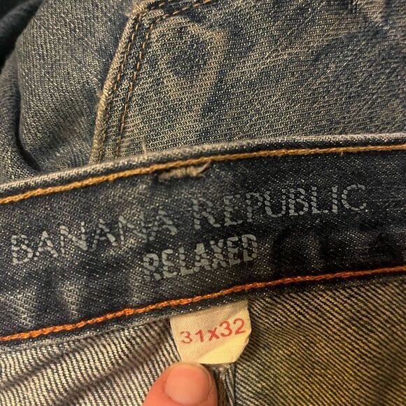 BANANA REPUBLIC RELAXED STRAIGHT LEG JEANS MEDIUM BLUE WASH MENS 31x30 - Picture 9 of 9